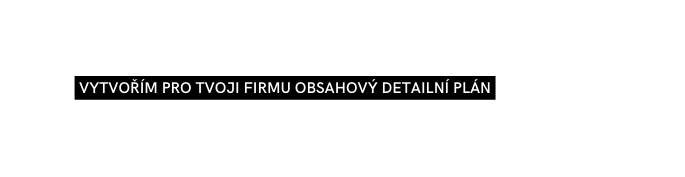 vytvořím pro tvoji firmu obsahový detailní plán